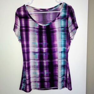 Large Women’s Top Purple, Teal and white